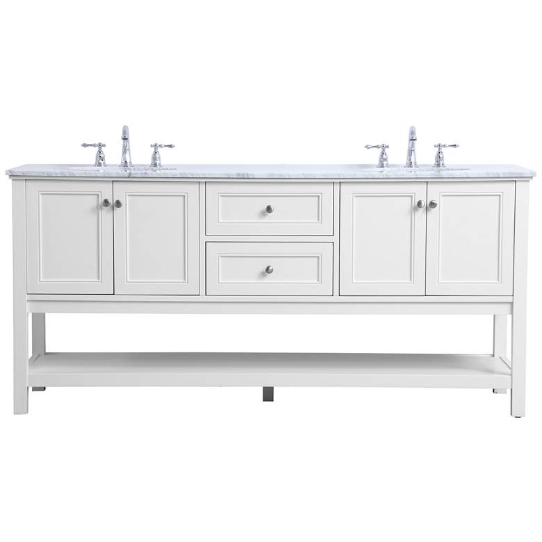 Image 1 72 Inch Double Sink Bathroom Vanity Set In White