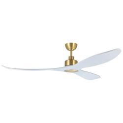 72" Eglo Westerly White Blades Satin Brass Ceiling Fan with Remote