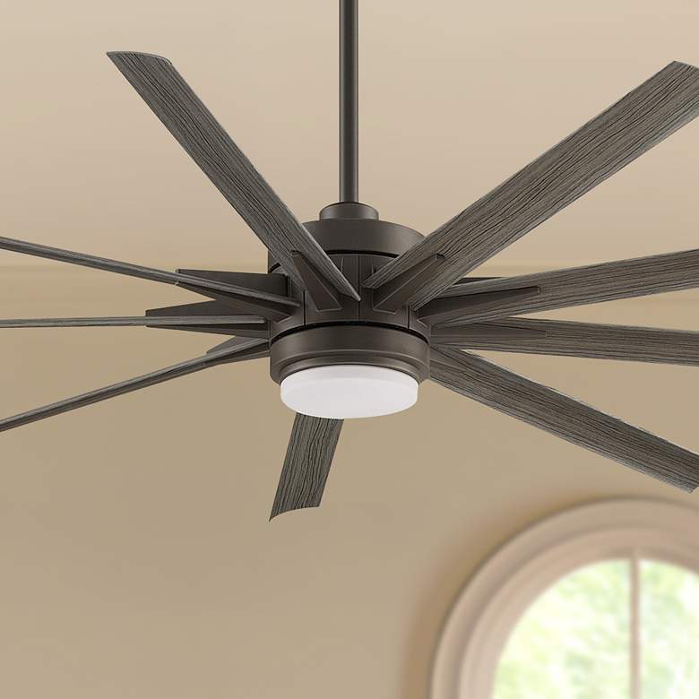 Image 1 72" Fanimation Odyn Custom Matte Greige LED Wet Smart Ceiling Fan