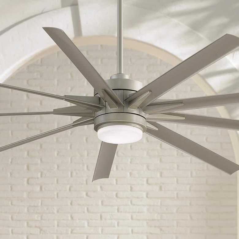 Image 1 72 inch Fanimation Odyn Custom Nickel LED Outdoor Smart Ceiling Fan