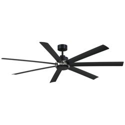 72&quot; Fanimation Pendry Black and Nickel Outdoor Smart Ceiling Fan