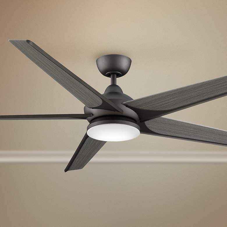 Image 1 72" Fanimation Subtle Matte Greige LED Damp Rated Smart Ceiling Fan