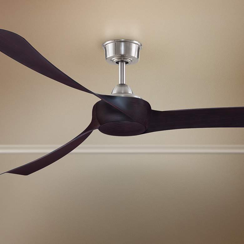 Image 1 72 inch Fanimation Wrap Brushed Nickel Damp Smart Ceiling Fan