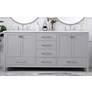 Thumbnail1 of 72-Inch Gray Double Sink Bathroom Vanity, Calacatta White Quartz Top