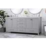 Thumbnail3 of 72-Inch Gray Double Sink Bathroom Vanity, Calacatta White Quartz Top more views