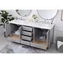 Thumbnail4 of 72-Inch Gray Double Sink Bathroom Vanity, Calacatta White Quartz Top more views
