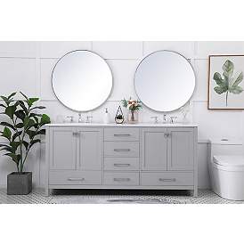 Image5 of 72-Inch Gray Double Sink Bathroom Vanity, Calacatta White Quartz Top more views