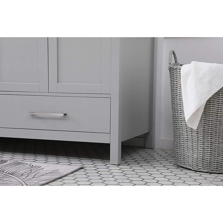 Image 7 72-Inch Gray Double Sink Bathroom Vanity, Calacatta White Quartz Top more views