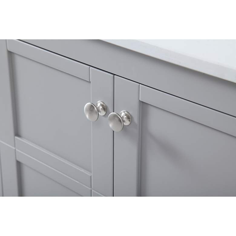 Image 7 72-Inch Grey Double Sink Bathroom Vanity With White Calacatta Quartz Top more views