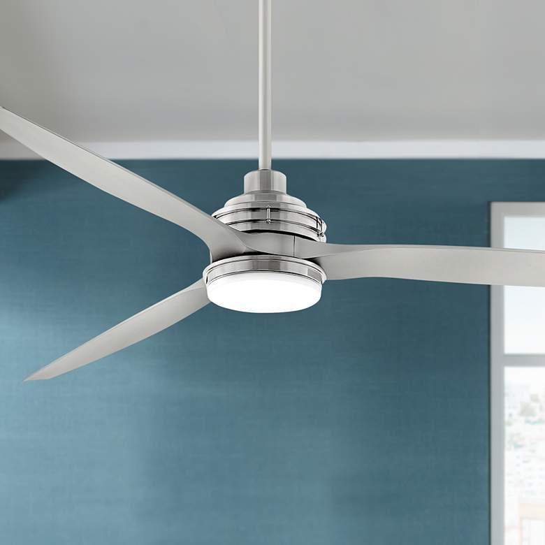 Image 1 72 inch Hinkley Artiste Brushed Nickel LED Wet-Rated Smart Ceiling Fan