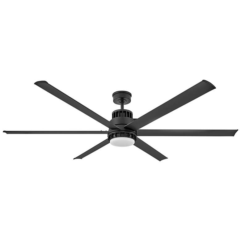 Image 1 72 inch Hinkley Draftsman LED Wet Rated Matte Black Smart Ceiling Fan