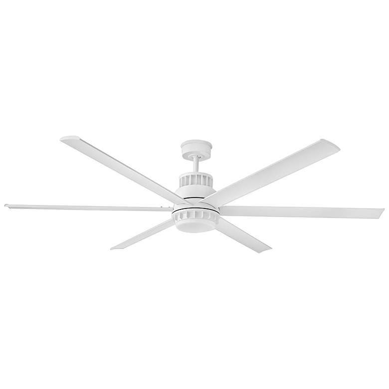 Image 1 72 inch Hinkley Draftsman Matte White LED Wet Rated Smart Ceiling Fan