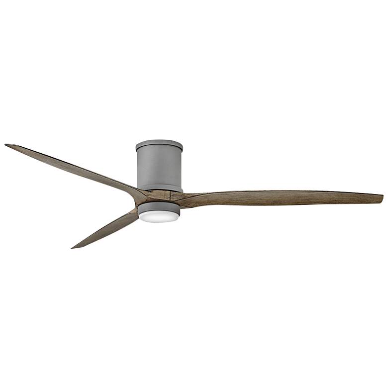 Image 1 72" Hinkley Hover Graphite Wet-Rated LED Hugger Smart Ceiling Fan