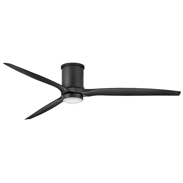 Image 1 72 inch Hinkley Hover Matte Black Wet-Rated LED Hugger Smart Ceiling Fan