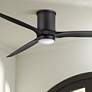1_72" Hinkley Hover Matte Black Wet-Rated LED Hugger Smart Ceiling Fan