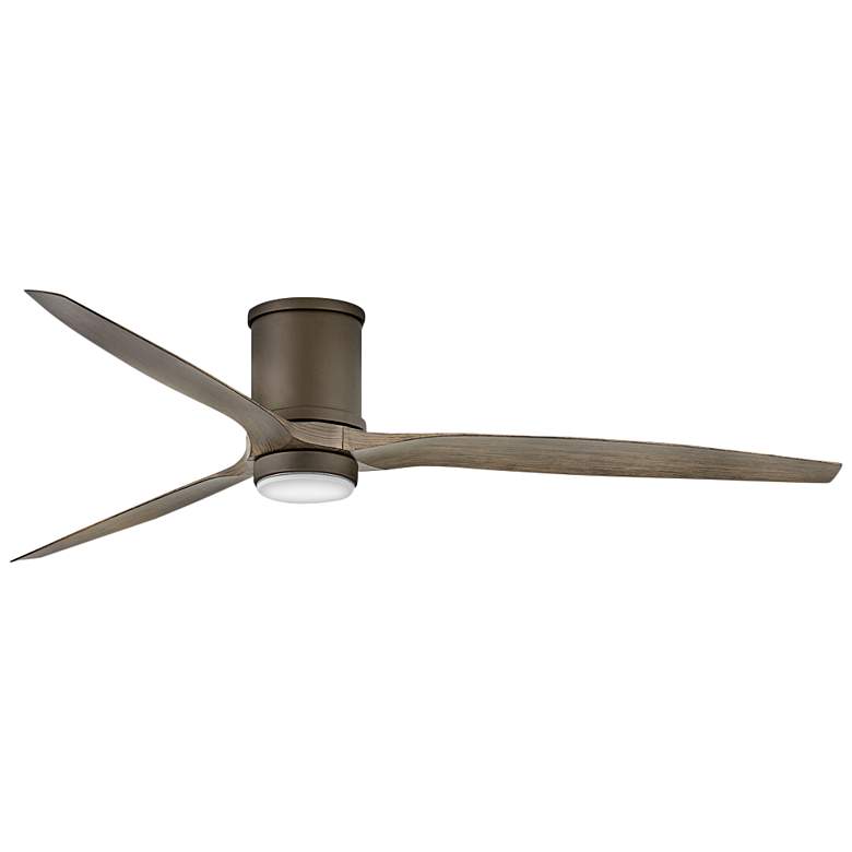 Image 1 72" Hinkley Hover Matte Bronze Wet-Rated LED Hugger Smart Ceiling Fan