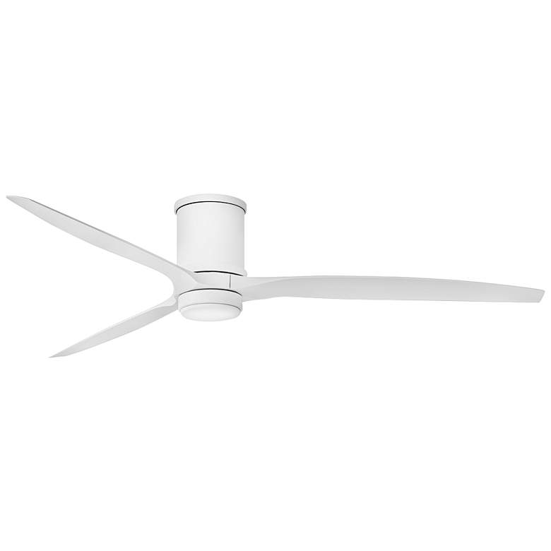 Image 1 72 inch Hinkley Hover Matte White Wet-Rated LED Hugger Smart Ceiling Fan