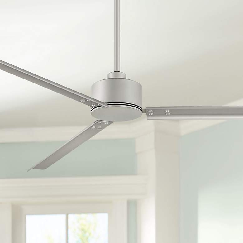Image 1 72" Hinkley Indy Brushed Nickel Wet Rated Fan with Wall Control