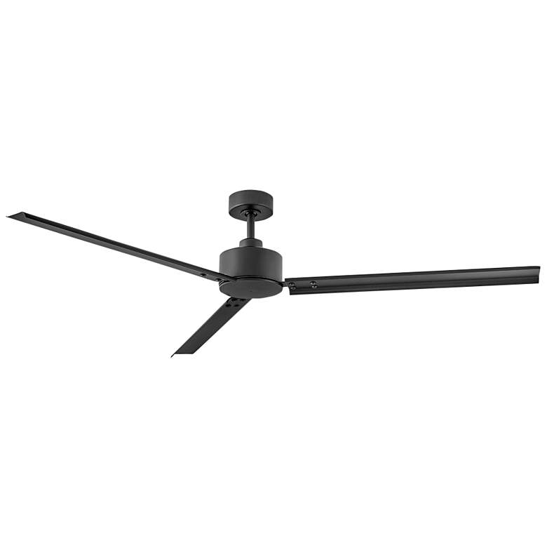 Image 1 72 inch Hinkley Indy Matte Black Wet Rated Ceiling Fan with Wall Control