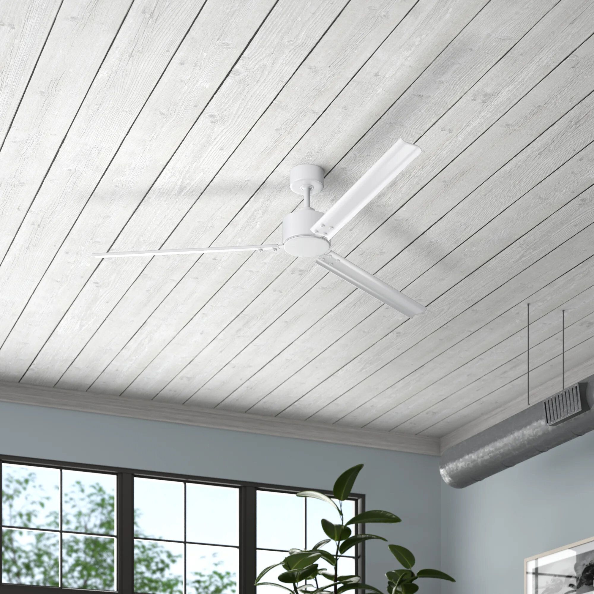 Image 5 72" Hinkley Indy Matte White Wet Rated Ceiling Fan with Wall Control more views