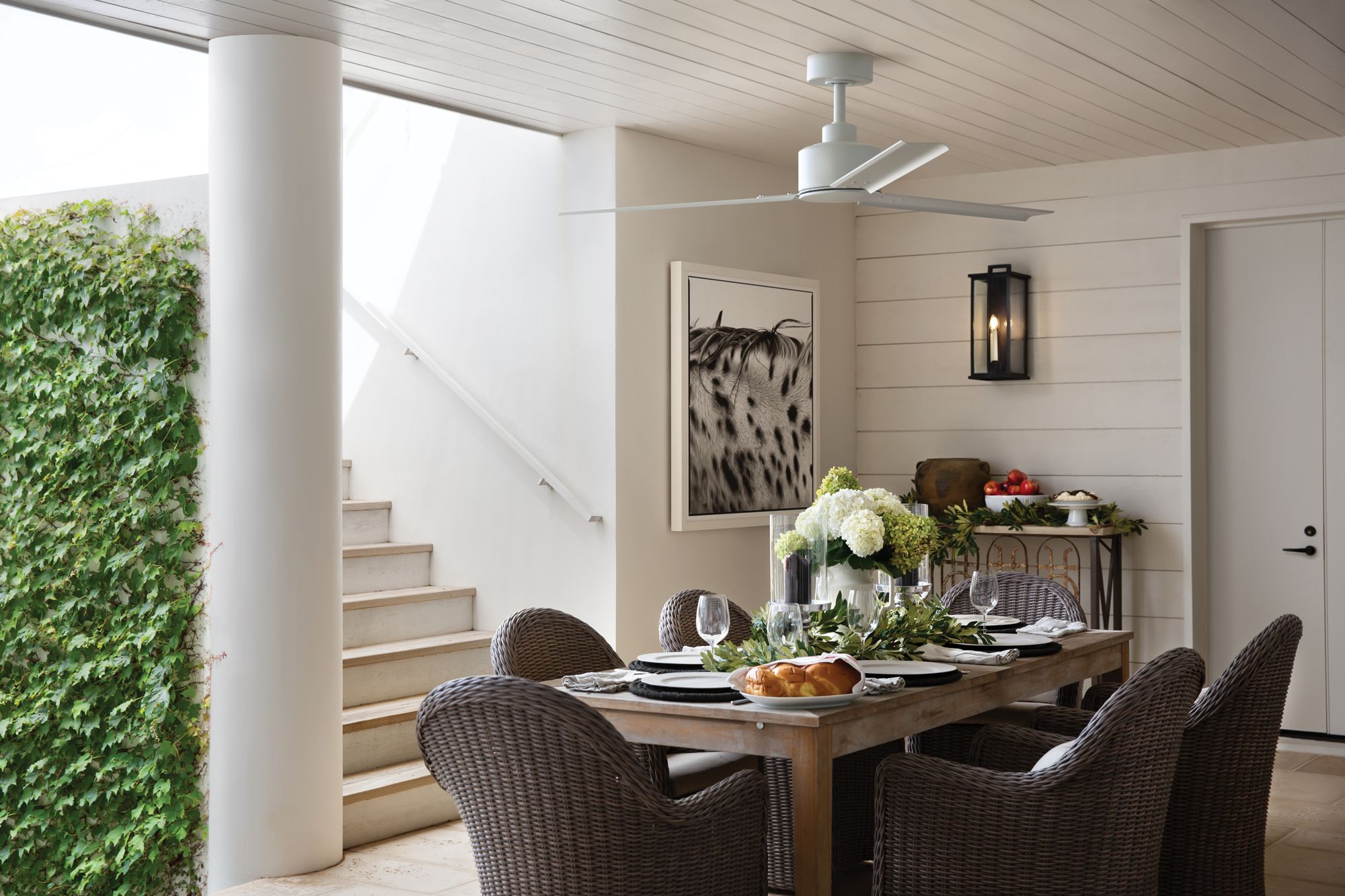 Image 7 72" Hinkley Indy Matte White Wet Rated Ceiling Fan with Wall Control more views