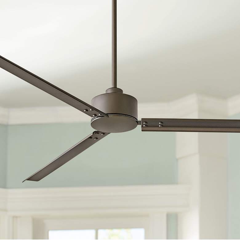 Image 1 72" Hinkley Indy Metallic Bronze Wet Rated Fan with Wall Control