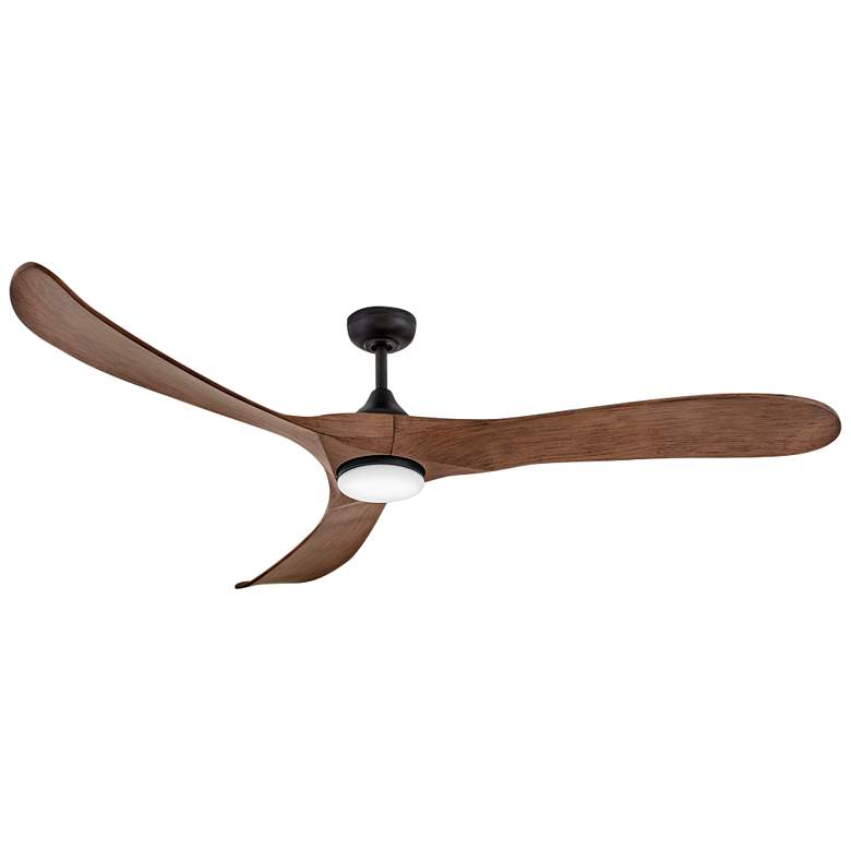 Image 1 72" Hinkley Swell Illuminated Matte Black LED Ceiling Fan