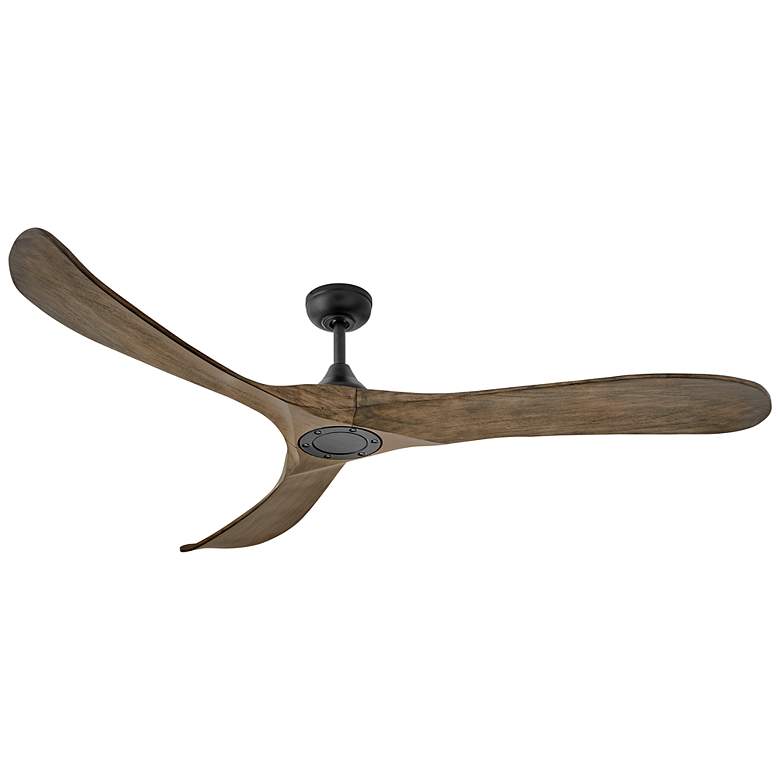 Image 4 72" Hinkley Swell Matte Black and Driftwood LED Ceiling Fan more views