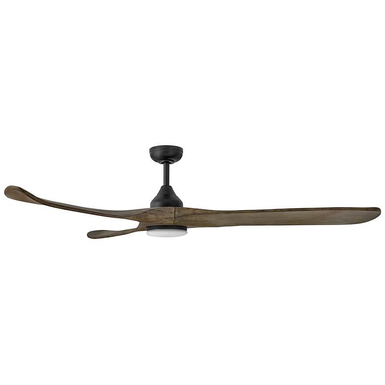 Image 5 72" Hinkley Swell Matte Black and Driftwood LED Ceiling Fan more views