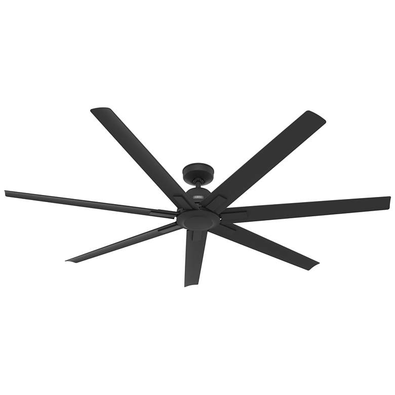Image 1 72" Hunter Downtown Matte Black Outdoor Ceiling Fan with Wall Control
