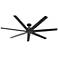 72" Hunter Downtown Matte Black Outdoor Ceiling Fan with Wall Control