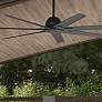 Thumbnail1 of 72" Hunter Downtown Matte Black Outdoor Ceiling Fan with Wall Control