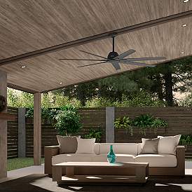 Image5 of 72" Hunter Downtown Matte Black Outdoor Ceiling Fan with Wall Control more views