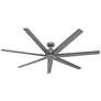 72" Hunter Downtown Matte Silver Outdoor Ceiling Fan with Wall Control