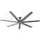 72" Hunter Downtown Matte Silver Outdoor Ceiling Fan with Wall Control