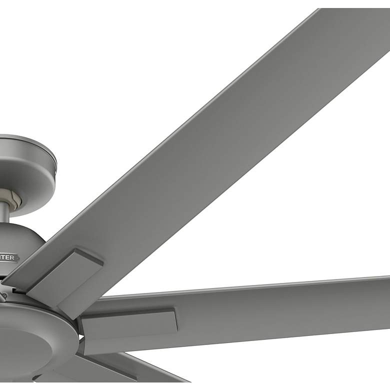 Image 3 72" Hunter Downtown Matte Silver Outdoor Ceiling Fan with Wall Control more views