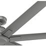 3_72" Hunter Downtown Matte Silver Outdoor Ceiling Fan with Wall Control more views