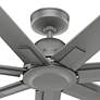 4_72" Hunter Downtown Matte Silver Outdoor Ceiling Fan with Wall Control more views