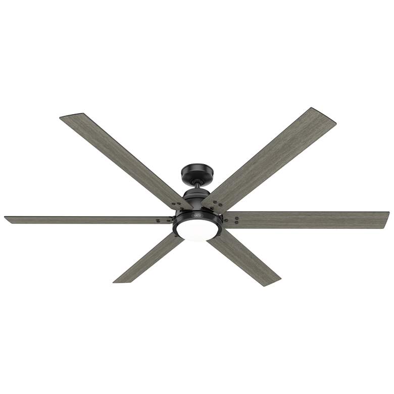 Image 1 72" Hunter Gravity Matte Black LED Smart Ceiling Fan