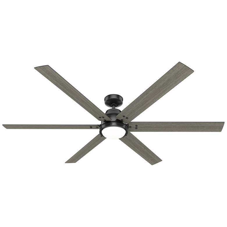 Image 1 72 inch Hunter Gravity Matte Black LED Smart Ceiling Fan