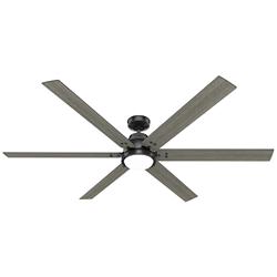 72" Hunter Gravity Matte Black LED Smart Ceiling Fan