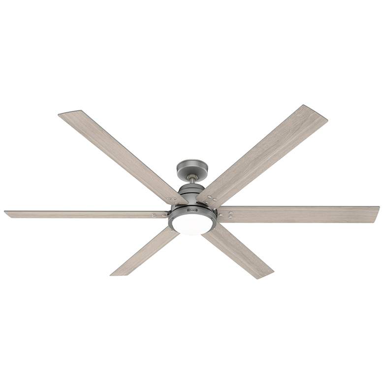 Image 1 72" Hunter Gravity Matte Silver LED Smart Ceiling Fan
