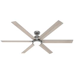 72" Hunter Gravity Matte Silver LED Smart Ceiling Fan