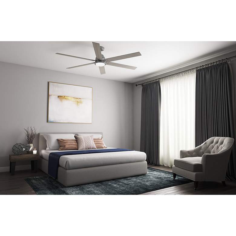 Image 5 72" Hunter Gravity Matte Silver LED Smart Ceiling Fan more views