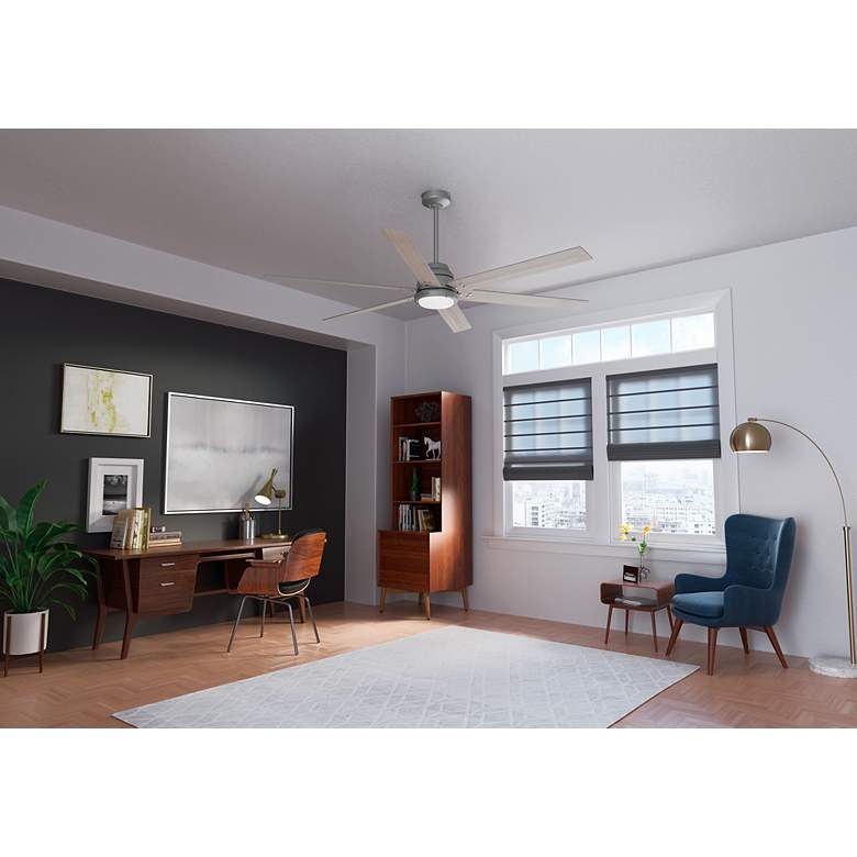 Image 6 72" Hunter Gravity Matte Silver LED Smart Ceiling Fan more views
