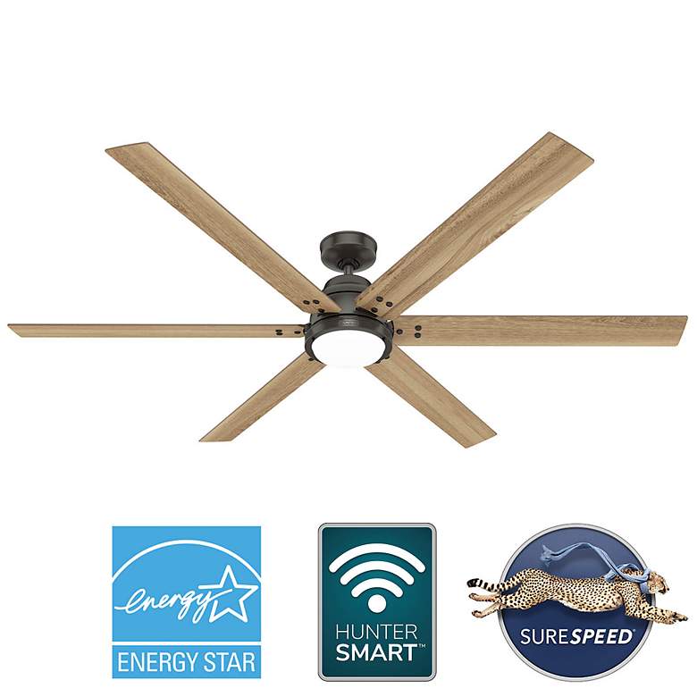 Image 7 72" Hunter Gravity Noble Bronze LED Smart Ceiling Fan more views