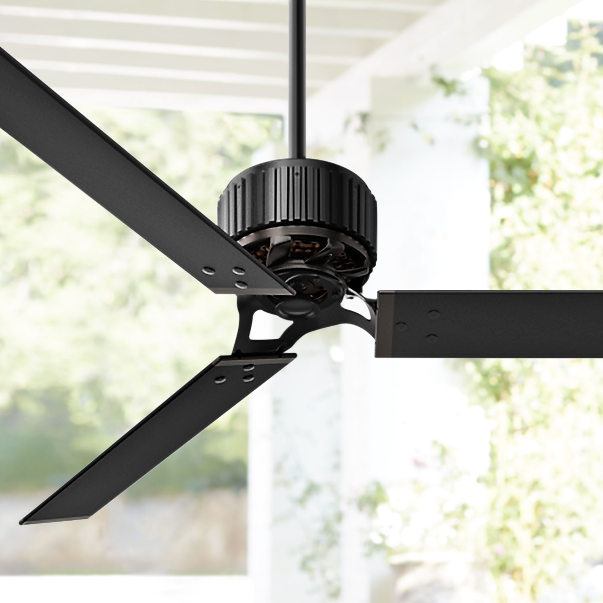 large matte black ceiling fan