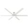 72" Hunter Solaria LED Damp White Ceiling Fan with Wall Control