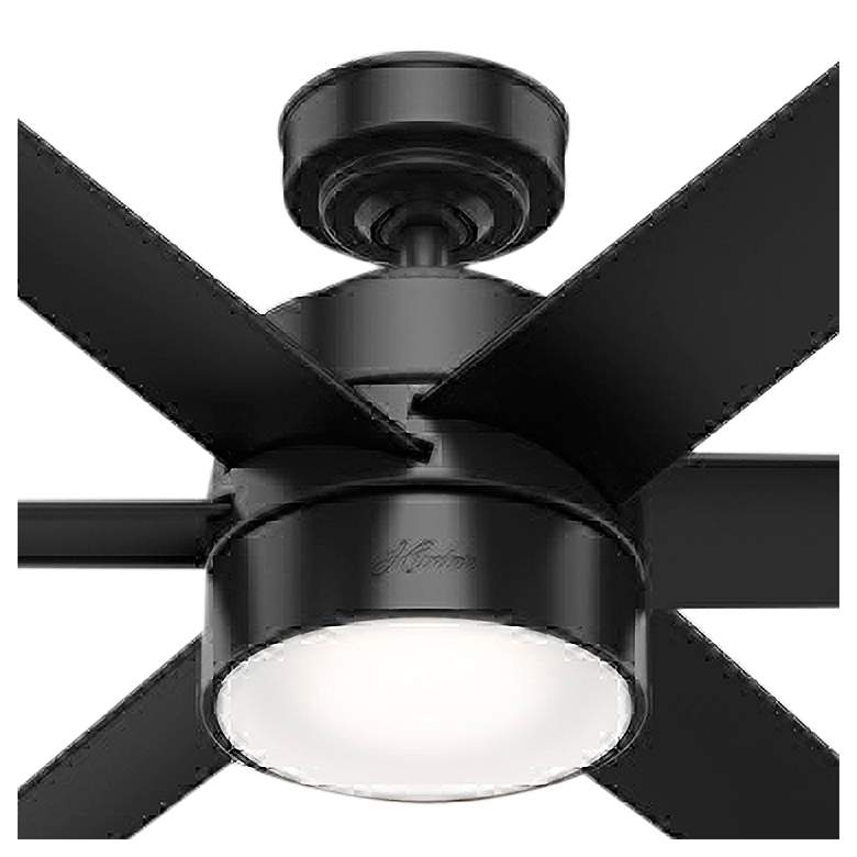 Image 3 72" Hunter Solaria Matte Black Damp Rated Large Fan with Wall Control more views