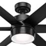 72" Hunter Solaria Matte Black Damp Rated Large Fan with Wall Control